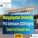 Mangalayatan University Jabalpur PhD Admission 2026 Begins; Apply by January 30